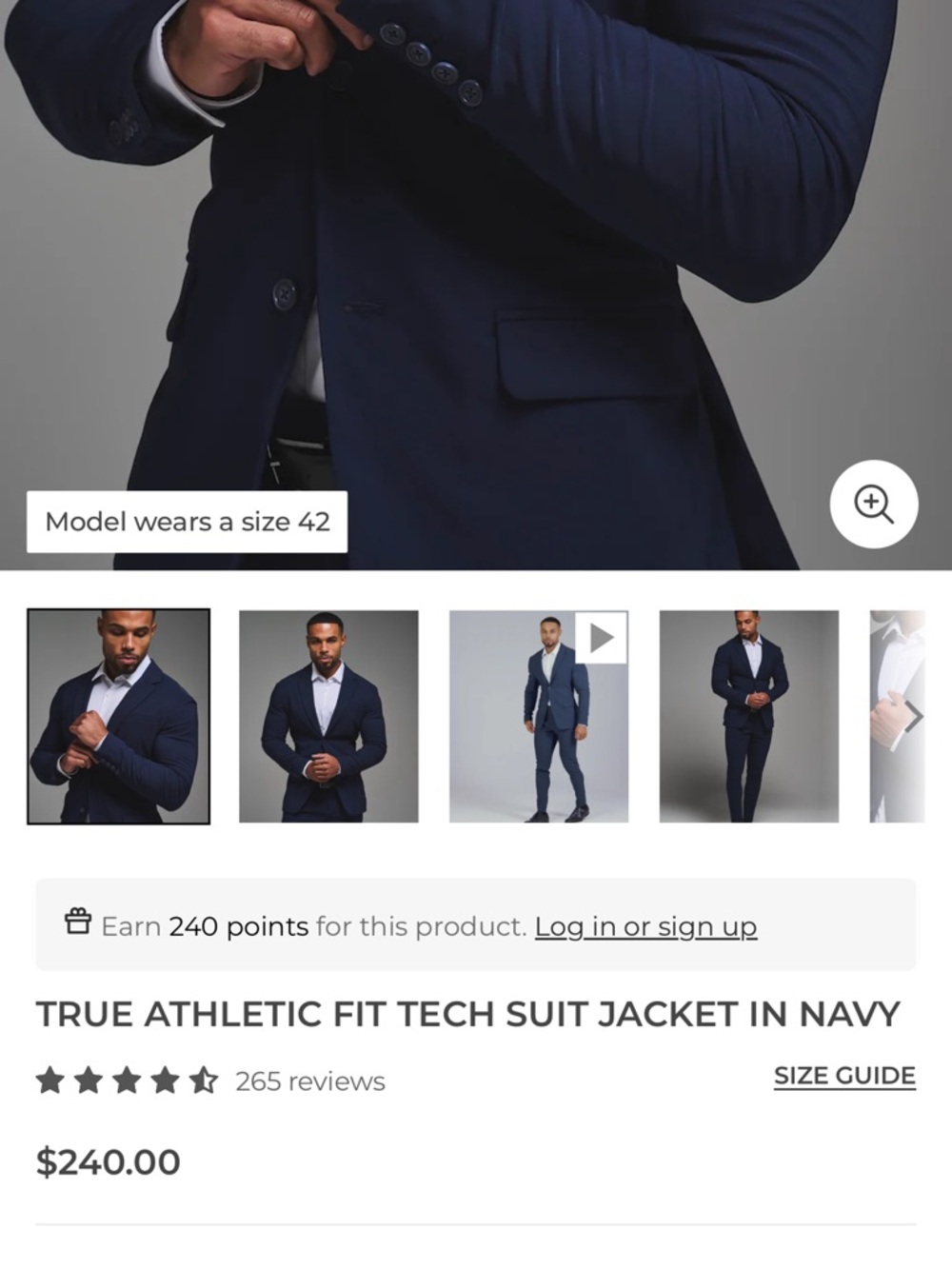 Tailored Navy Men's Suit Jacket